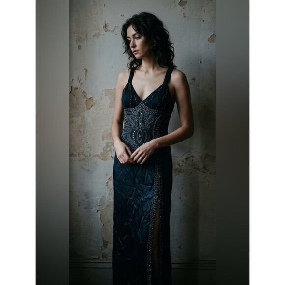 Sue Wong Dresses & Skirts - RARE Y2K Sue Wong Nocturne Black Old Hollywood Whimsigoth Silk Beaded Gown 6